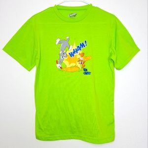 Old Navy Green Tom and Jerry Tshirt Kids XL Anime Animation Tees Short Sleeve